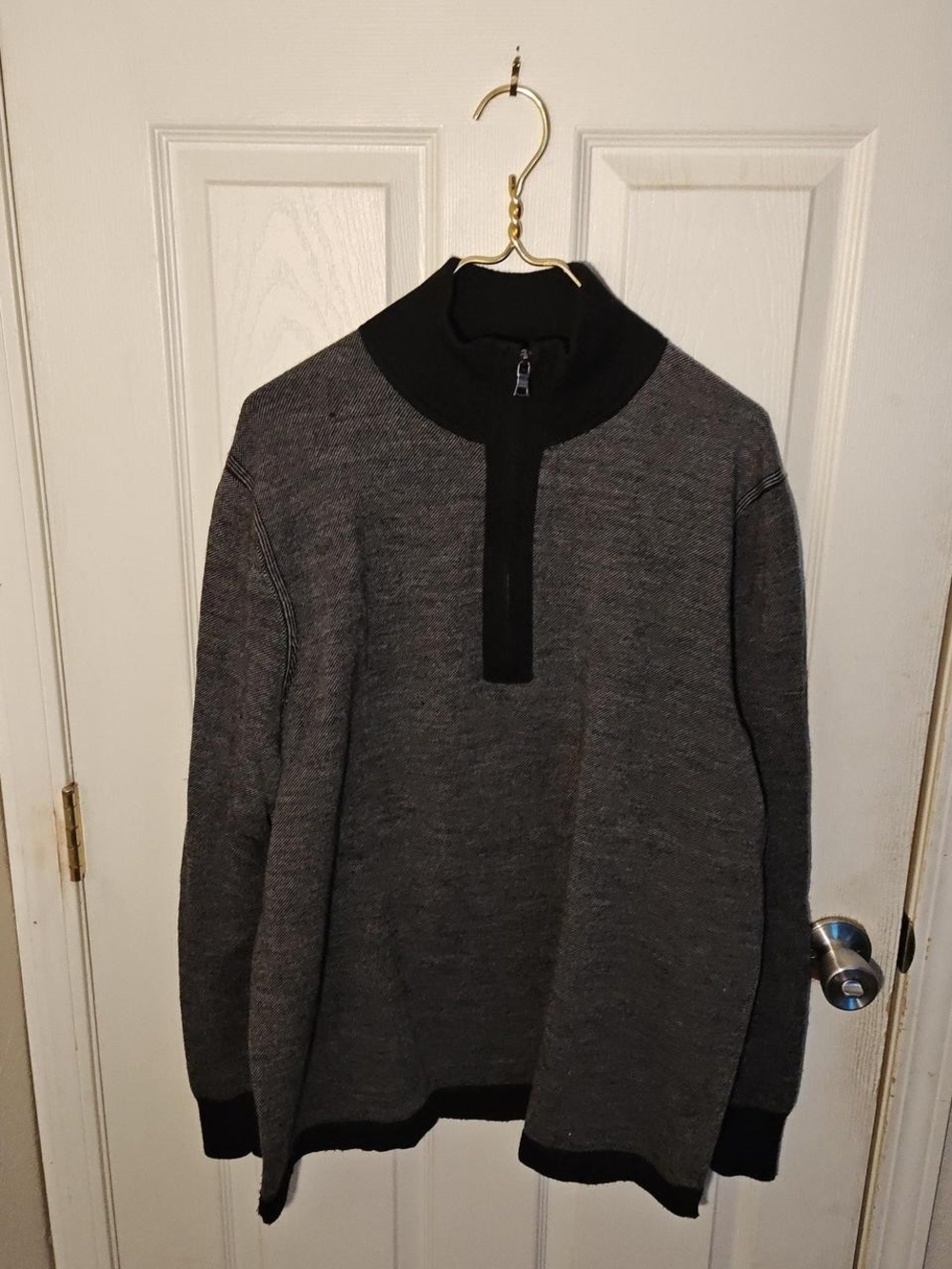 Banana Republic Grey Merino Wool Zip Sweater